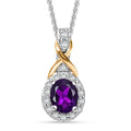 D'Joy Mozambique Garnet, White Zircon Necklace (20 Inches) in 18K Vermeil YG and Rhodium Over Sterling Silver 0.60 ctw - Sticky add to cart bar