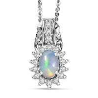 D'Joy Mozambique Garnet and White Zircon 1.35 ctw Pendant Necklace in Rhodium Over Sterling Silver 20 Inches