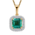 Luxoro AAA Kagem Zambian Emerald and G-H I2 Diamond 2.10 ctw Pendant Necklace in 14K Yellow Gold 20 Inches - Sticky add to cart bar