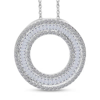 Luxuriant Lab Grown Diamond (G-H, SI) The Infinity Brilliance Halo Pendant Necklace in Rhodium Over Sterling Silver 1.00 ctw (20 Inches)