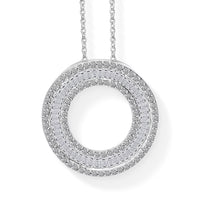 Luxuriant Lab Grown Diamond (G-H, SI) The Infinity Brilliance Halo Pendant Necklace in Rhodium Over Sterling Silver 1.00 ctw (20 Inches)
