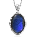 EverTrue Malagasy Labradorite Pendant in Platinum Bond with Stainless Steel Necklace 34.80 ctw (20 Inches) - Sticky add to cart bar