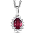 D'Joy Orissa Rhodolite Garnet and White Zircon 0.80 ctw Pendant Necklace in Rhodium Over Sterling Silver 20 Inches - Sticky add to cart bar