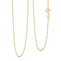 Italian Set of 2 Diamond-cut Chain Necklace in 14K Yellow Gold Over Sterling Silver 2.45 Grams 18 Inches - Sticky add to cart bar