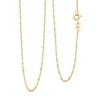 Italian Set of 2 Diamond-cut Chain Necklace in 14K Yellow Gold Over Sterling Silver 2.45 Grams 18 Inches