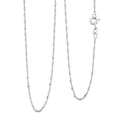 Italian Set of 2 Diamond-cut Chain Necklace in Rhodium Over Sterling Silver 2.34 Grams 18 Inches - Sticky add to cart bar