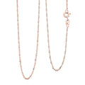 Italian Set of 2 Diamond-cut Chain Necklace in 14K Rose Gold Over Sterling Silver 2.45 Grams 18 Inches - Sticky add to cart bar