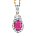 D'Joy AAA Royal Ruby and Moissanite 2.20 ctw Pendant Necklace 20 Inches in 18K Vermeil Yellow Gold Over Sterling Silver - Sticky add to cart bar