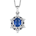 D'Joy Premium Kashmir Kyanite and Multi Gemstone 3.10 ctw Supernova Bloom Pendant Necklace 20 Inches in Rhodium Over Sterling Silver - Sticky add to cart bar