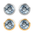 Set of 2 - D'Joy Poke Free Aquamarine 1.04 ctw Stud Earrings in 18K Vermeil YG and Rhodium Over Sterling Silver - Sticky add to cart bar