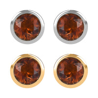 Set of 2 - D'Joy Poke Free Santa Ana Madeira Citrine 1.00 ctw Stud Earrings in 18K Vermeil YG and Rhodium Over Sterling Silver