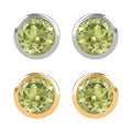 Set of 2 - D'Joy Poke Free Peridot 1.17 ctw Stud Earrings in 18K Vermeil YG and Rhodium Over Sterling Silver - Sticky add to cart bar