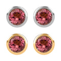 Set of 2 - D'Joy Poke Free Morro Redondo Pink Tourmaline 1.10 ctw Stud Earrings in 18K Vermeil YG and Rhodium Over Sterling Silver - Sticky add to cart bar