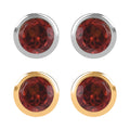 Set of 2 - D'Joy Poke Free Mozambique Garnet 1.25 ctw Stud Earrings in 18K Vermeil YG and Rhodium Over Sterling Silver - Sticky add to cart bar