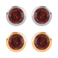 Set of 2 - D'Joy Poke Free Mozambique Garnet 1.25 ctw Stud Earrings in 18K Vermeil YG and Rhodium Over Sterling Silver