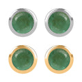 Set of 2 - D'Joy Poke Free Kagem Zambian Emerald 1.00 ctw Stud Earrings in 18K Vermeil YG and Rhodium Over Sterling Silver - Sticky add to cart bar