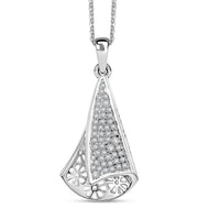 D'Joy Passport to Turkey White Zircon 0.60 ctw Pendant Necklace in 18K Vermeil Yellow Gold Over Sterling Silver 20 Inches