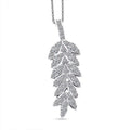 Luxuriant Lab Grown Diamond G-H SI 0.50 ctw Whispering Leaves Pendant Necklace in Rhodium Over Sterling Silver 20 Inches - Sticky add to cart bar