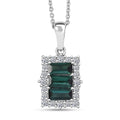 Certified & Appraised Premium Pirineu Lagoon Tourmaline and Luxuriant Lab Grown Diamond G-H SI 1.49 ctw Pendant Necklace 20 Inches in 10K White Gold - Sticky add to cart bar