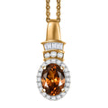 D'Joy Golden Turkizite and Diamond 1.10 ctw Pendant Necklace in 18K Vermeil Yellow Gold Over Sterling Silver 20 Inches - Sticky add to cart bar