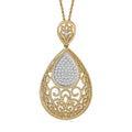 D'Joy Passport to Turkey White Zircon 0.70 ctw Pendant Necklace in 18K Vermeil Yellow Gold Over Sterling Silver 20 Inches - Sticky add to cart bar