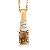 Golden Turkizite and Luxuriant Lab Grown Diamond G-H SI 0.65 ctw Pendant Necklace in 18K Vermeil Yellow Gold Over Sterling Silver 20 Inches