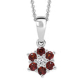 D'Joy Mozambique Garnet and White Zircon 0.40 ctw Pendant Necklace in Rhodium Over Sterling Silver 20 Inches - Sticky add to cart bar