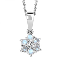 D'Joy Mozambique Garnet and White Zircon 0.40 ctw Pendant Necklace in Rhodium Over Sterling Silver 20 Inches