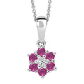 D'Joy Mozambique Garnet and White Zircon 0.40 ctw Pendant Necklace in Rhodium Over Sterling Silver 20 Inches - Sticky add to cart bar