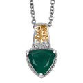 EverTrue Verde Onyx, White Zircon Garden Crest Pendant in 18K YG Plated and Platinum Bond with Stainless Steel Necklace 2.20 ctw (20 Inches) - Sticky add to cart bar