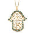 D'Joy Passport to Israel Sleeping Beauty Turquoise 1.50 ctw Pendant Necklace in 18K Vermeil Yellow Gold Over Sterling Silver 20 Inches - Sticky add to cart bar
