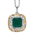 EverTrue Verde Onyx Garden Scroll Pendant in 18K YG Plated and Platinum Bond with Stainless Steel Necklace 5.30 ctw (20 Inches) - Sticky add to cart bar