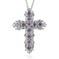 EverTrue Simulated Purple Diamond Pendant Necklace (20 Inches) in Stainless Steel 2.25 ctw - Sticky add to cart bar
