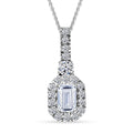 Luxuriant Lab Grown Diamond Radiant Halo Pendant in Sterling Silver - Sticky add to cart bar