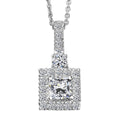 Luxuriant Lab Grown Diamond Radiant Halo Pendant in Sterling Silver - Sticky add to cart bar