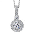 Luxuriant Lab Grown Diamond Radiant Halo Pendant in Sterling Silver - Sticky add to cart bar