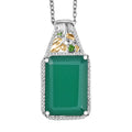 EverTrue Verde Onyx, Chrome Diopside Pendant in 18K YG Plated and Platinum Bond with Stainless Steel Necklace 13.10 ctw (20 Inches) - Sticky add to cart bar