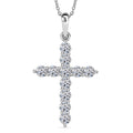 10K White Gold Luxuriant Lab Grown Diamond (G-H, SI) Jesus Cross Pendant with Stainless Steel Necklace (20 Inches) 0.60 ctw - Sticky add to cart bar