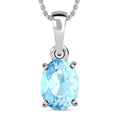 D'Joy Mangoro Aquamarine Pendant Necklace in Platinum Over Sterling Silver 1.00 ctw (20 Inches) - Sticky add to cart bar