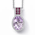 EverTrue Rose De France Amethyst and Multi Gemstone 5.60 ctw Imperial Majesty Pendant in Platinum Bond with Stainless Steel Necklace 20 Inches - Sticky add to cart bar