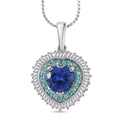 Rhapsody AAAA Tanzanite, Paraiba Tourmaline and Diamond Pendant Necklace in 950 Platinum  2.60 ctw (20 Inches) - Sticky add to cart bar