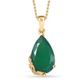 EverTrue Verde Onyx 11.65 ctw Garden Drop Pendant in 18K YG Plated with ION Plated YG Stainless Steel Necklace 20 Inches - Sticky add to cart bar