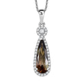 D'Joy Jenipapo Andalusite and Moissanite 3.65 ctw Pendant Necklace (20 Inches) in Rhodium Over Sterling Silver - Sticky add to cart bar
