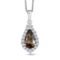 D'Joy Jenipapo Andalusite and Moissanite 5.10 ctw Pendant Necklace in Rhodium Over Sterling Silver 20 Inches - Sticky add to cart bar