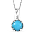 D'Joy Sleeping Beauty Turquoise 1.10 ctw Solitaire Pendant Necklace in Platinum Over Sterling Silver 20 Inches - Sticky add to cart bar