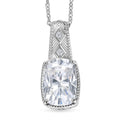 D'Joy Moissanite 7.50 ctw Pendant Necklace in Rhodium Over Sterling Silver 20 Inches - Sticky add to cart bar