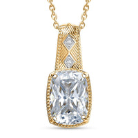 D'Joy Moissanite 7.50 ctw Pendant Necklace in Rhodium Over Sterling Silver 20 Inches