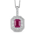 D'Joy Premium Royal Ruby, Moissanite Pendant Necklace (20 Inches) in Rhodium Over Sterling Silver 3.65 ctw - Sticky add to cart bar