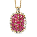 EverTrue Niassa Ruby (FF) Pendant in 18K YG Plated and Platinum Bond with ION Plated YG Stainless Steel Necklace (20 Inches) 4.30 ctw - Sticky add to cart bar