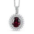 D'Joy Orissa Rhodolite Garnet, Moissanite Starburst Pendant Necklace in Rhodium Over Sterling Silver 11.10 ctw (20 Inches) - Sticky add to cart bar